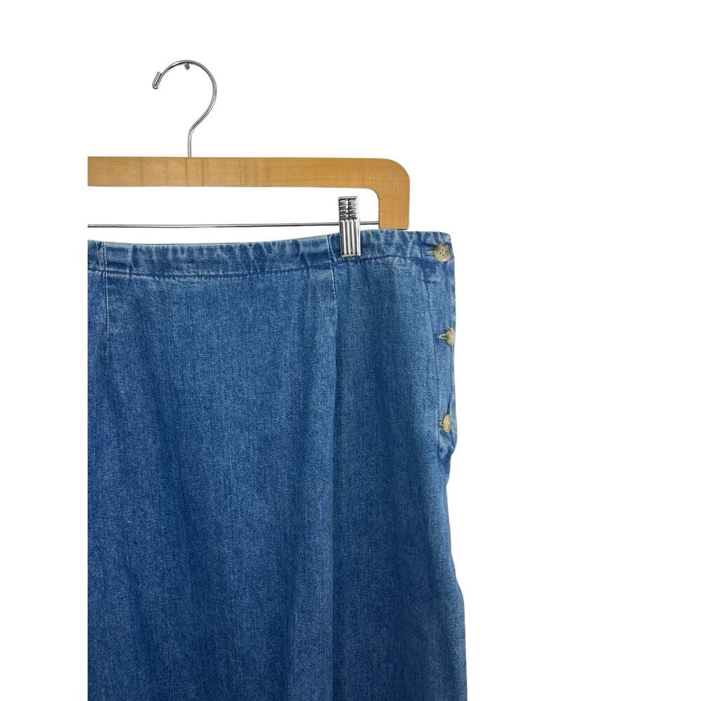 Vintage Eddie Bauer Skirt Women 12P Blue Maxi Denim Modest Western y2k - Picture 4 of 9